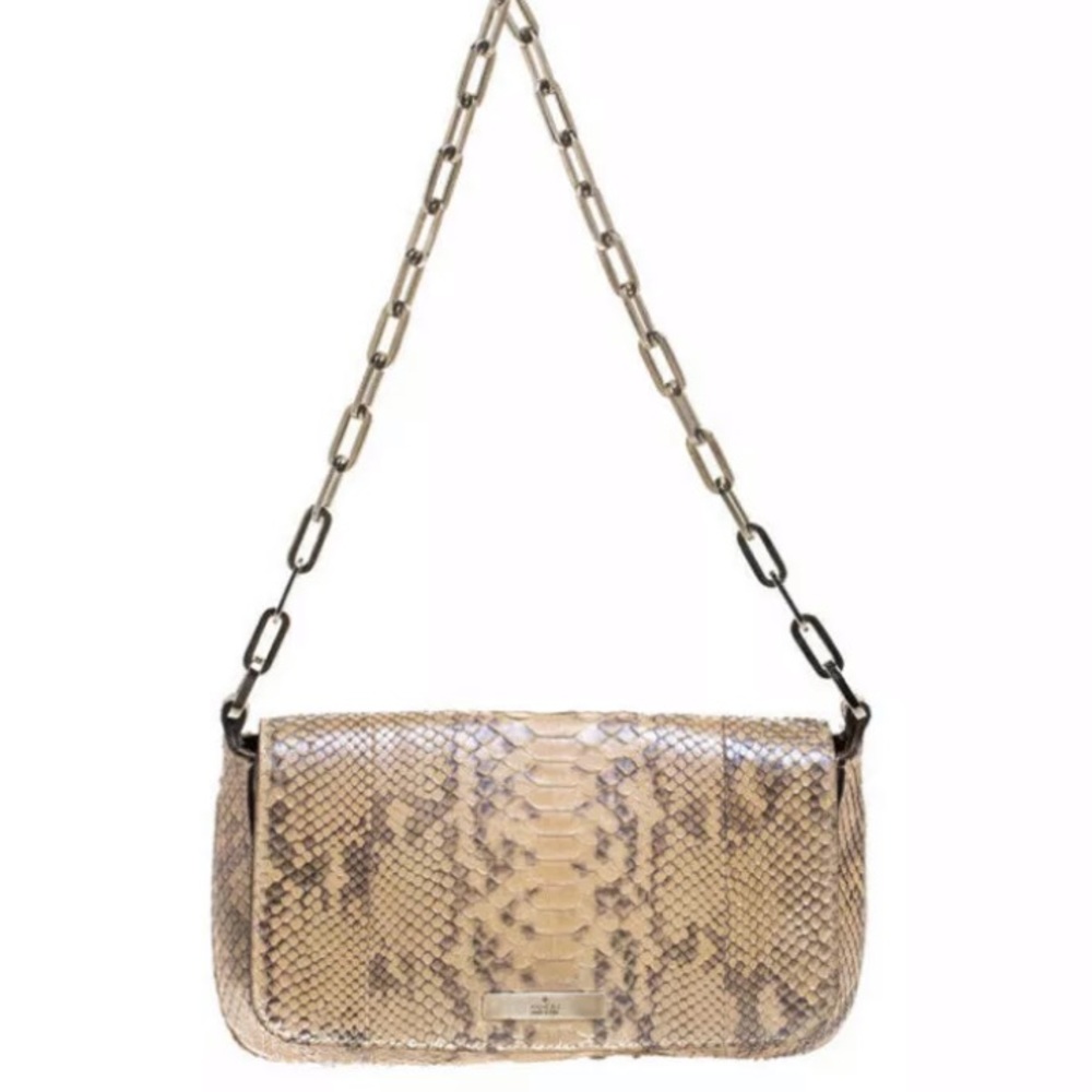 Gucci Python Chain Flap Shoulder Bag